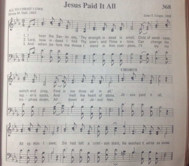 hymn jesus paid it all chords